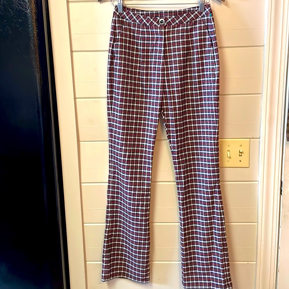 UNIF Red Black White Plaid Pants Size 26.